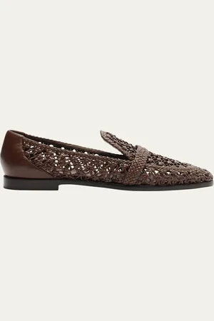 ALEXANDRE BIRMAN Jane Woven Leather Loafers