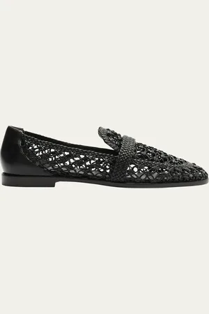 ALEXANDRE BIRMAN Jane Woven Leather Loafers
