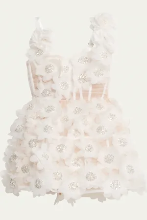 Bronx and Banco Rosalie Sequin-Embellished Applique Mini Dress