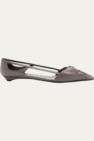 Prada Satin Rose Cutout Ballerina Flats