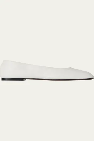 The Row Lambskin Leather Ballerina Flats
