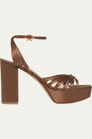 Gianvito Rossi Crepe Ankle-Strap Platform Sandals
