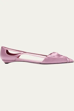Prada Satin Rose Cutout Ballerina Flats