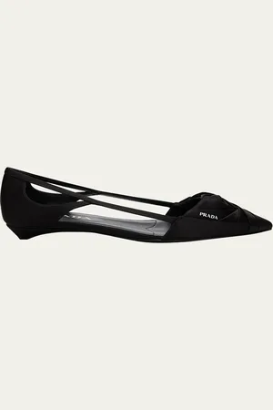 Prada Satin Rose Cutout Ballerina Flats