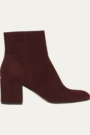 Gianvito Rossi Joelle Suede Block-Heel Booties