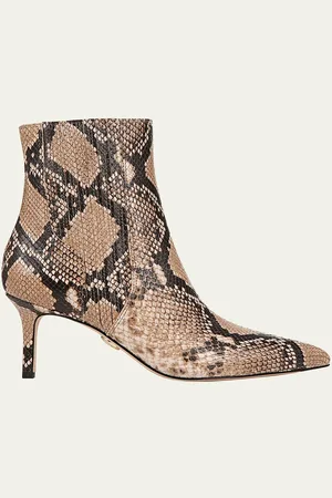 VERONICA BEARD Lisa Snake-Embossed Stiletto Booties