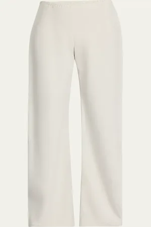 The Row Gala Silk-Linen Straight-Leg Pants