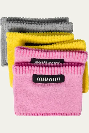 Miu Miu Logo Patch Viscose Socks, Set of 3