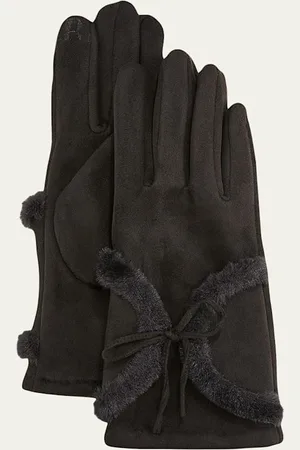 Pia Rossini Kora Faux Suede Gloves with Faux Fur