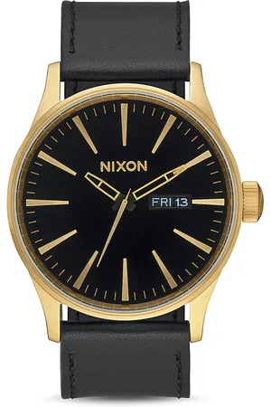Nixon Sentry Leather Strap Watch, 42mm