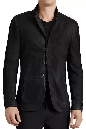 John Varvatos Men Leather Jackets - Collection Suede Hook And Bar Slim Fit Jacket