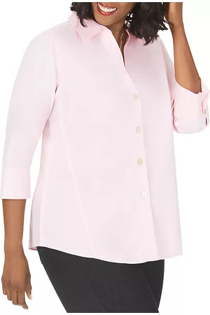Foxcroft Paige Three-Quarter Sleeve Poplin Shirt