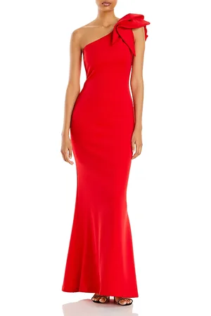 Aqua One-Shoulder Scuba Gown