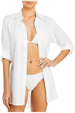 Tommy Bahama Crinkle Boyfriend Shirt Swim Cover-Up