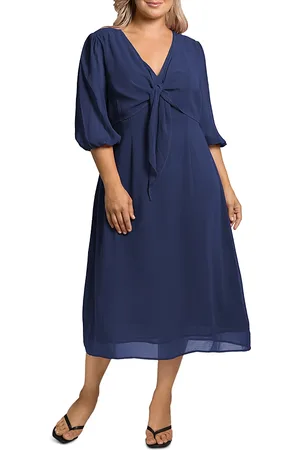 Standards & Practices Kenna Tie Front Midi Dress