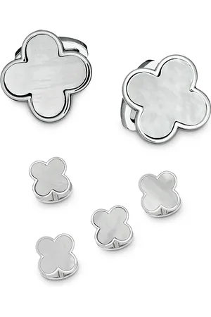 Jan Leslie Sterling & Mother-of-Pearl Clover Stud Set