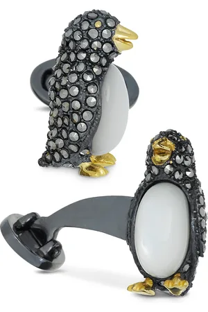 Jan Leslie Sterling Silver & Marcasite Penguin Cufflinks