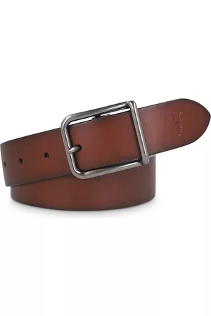 AllSaints Men's Bar Buckle Leather Belt