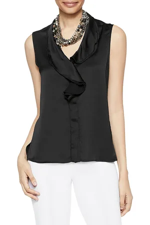 Misook Ruffle Neck Tank Top