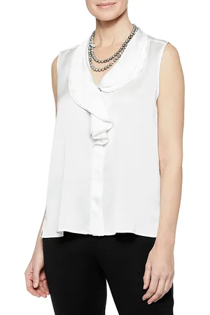 Misook Ruffle Neck Tank Top
