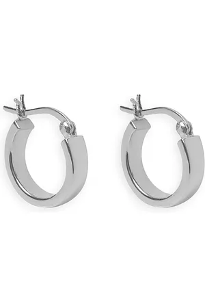 Argento Vivo Squared Thick Huggie Hoop Earrings in Sterling