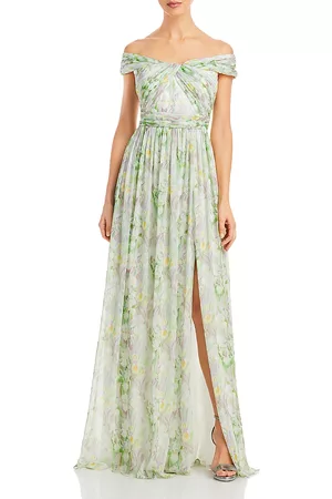 Adrianna Papell Off-the-Shoulder Chiffon Gown