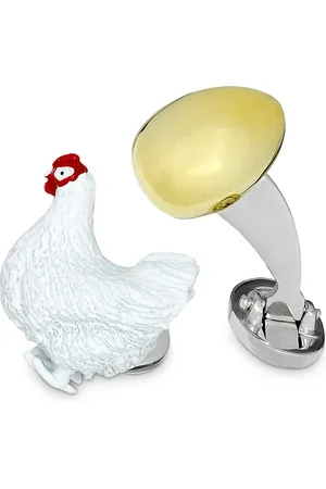 Jan Leslie Sterling Chicken & 24K Vermeil Egg Cufflinks