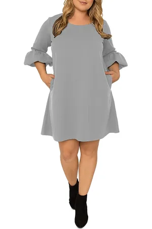 Standards & Practices Plus Knit Flare Sleeve Dress