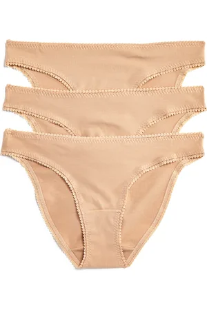 On Gossamer Cabana Cotton Blend Stretch Hip Bikinis, Set of 3