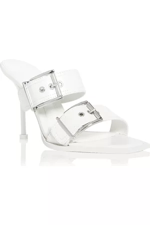 Alexander McQueen Women's Slip On Buckled High Heel Sandals