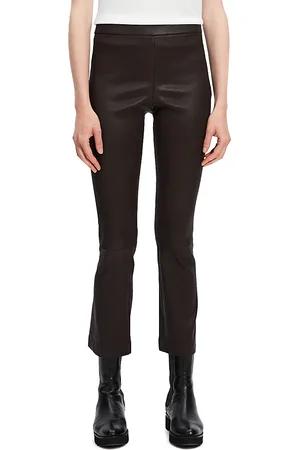 THEORY Urban Slim Leather Flare Pants