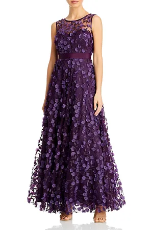 Eliza J Floral Applique Gown