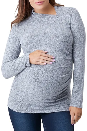 Nom Maternity Claire Asymmetric Ruched Sweater