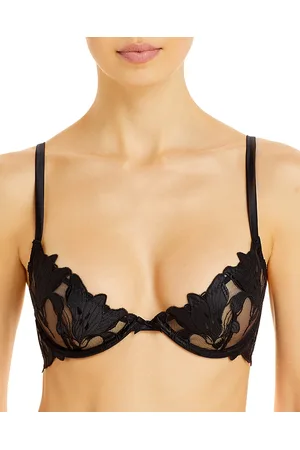 FLEUR DU MAL Lily Embroidered Plunge Demi Bra