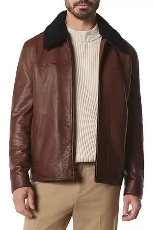 Andrew Marc Men Leather Jackets - Truxton Leather Removable Shearling Trim Jacket