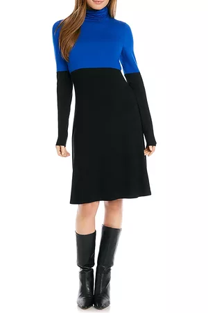 Karen Kane Women Casual Dresses - Color Block Jersey Turtleneck Dress