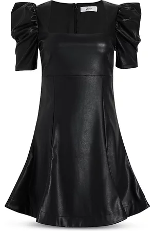 LIKELY Faux Leather Puff Sleeve Dress