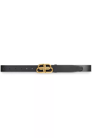 Balenciaga Men's Bb Large Leather Belt