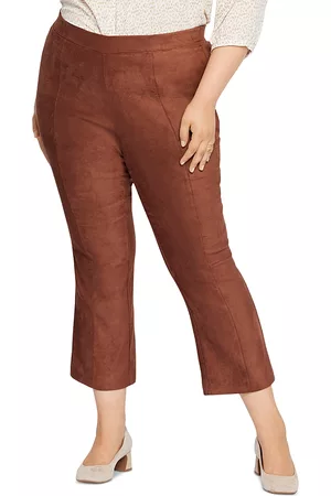 NYDJ Women Leather Pants - Faux Suede Pull On Pants