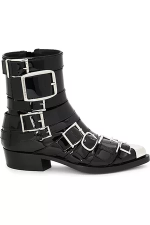 Alexander McQueen Women's Buckle Pointed Toe Boots
