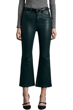 RAG&BONE Casey High Rise Ankle Flare Jeans in Coated Pine Grove