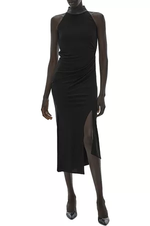 Helmut Lang Women Asymmetrical Dresses - Mock Neck Asymmetrical Dress