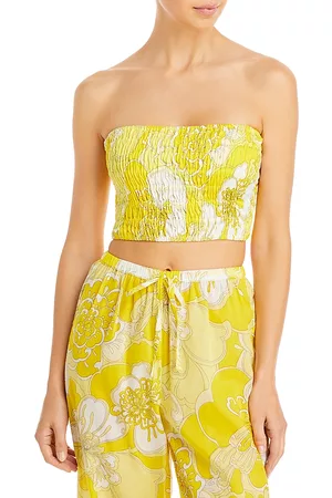 FAITHFULL THE BRAND Women Strapless Tops - Calla Floral Print Smocked Bandeau Top