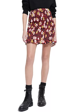 The Kooples Wild Blossom Smocked Mini Skirt