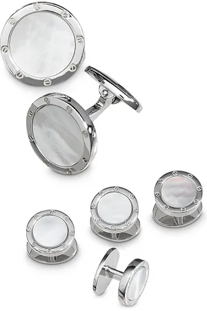 Jan Leslie Sterling & Mother-of-Pearl Round Stud Set