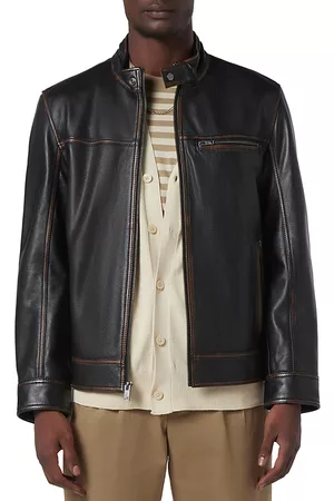 Andrew Marc Men Leather Jackets - Caruso Leather Biker Jacket
