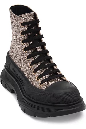 Alexander McQueen Women Heeled Boots - Women's Glitter Platform Combat Boots