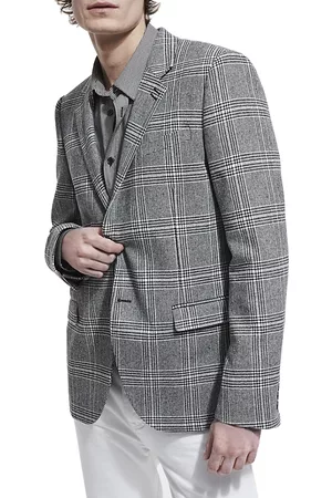 The Kooples Snug Fit Check Wool Suit Jacket