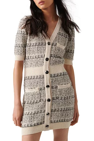 Ba & sh Cutie Button Front Sweater Dress
