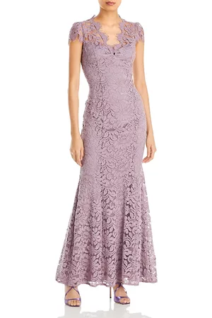 Eliza J Women Evening dresses - Scalloped-Edge Lace Gown